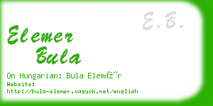 elemer bula business card